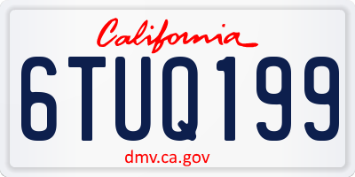 CA license plate 6TUQ199