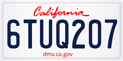 CA license plate 6TUQ207