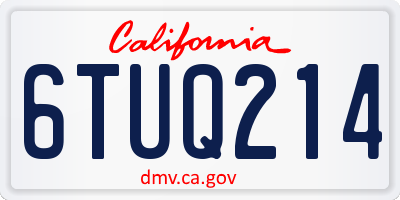 CA license plate 6TUQ214
