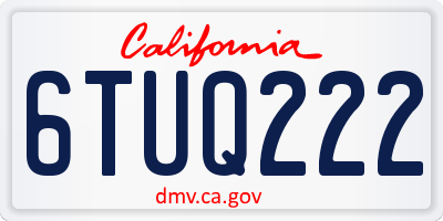 CA license plate 6TUQ222