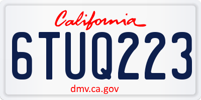CA license plate 6TUQ223