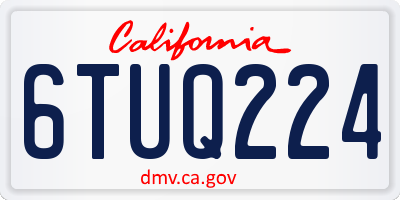 CA license plate 6TUQ224