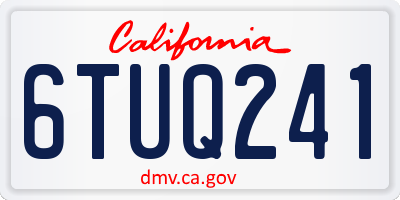 CA license plate 6TUQ241