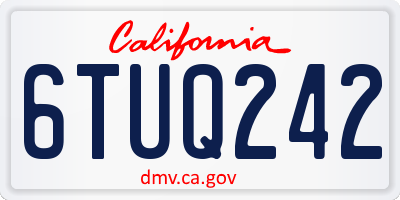 CA license plate 6TUQ242