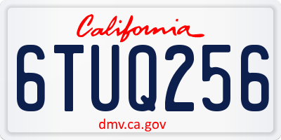 CA license plate 6TUQ256