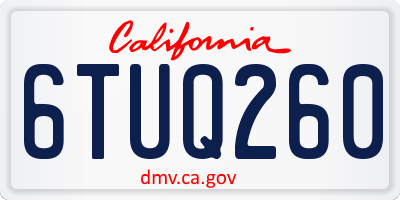 CA license plate 6TUQ260