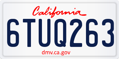 CA license plate 6TUQ263