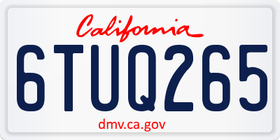 CA license plate 6TUQ265