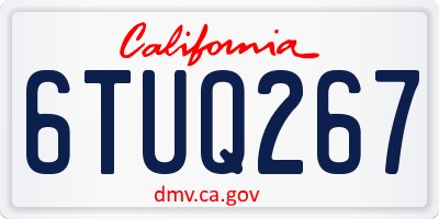 CA license plate 6TUQ267