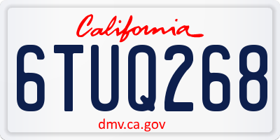 CA license plate 6TUQ268