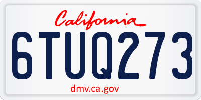 CA license plate 6TUQ273
