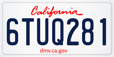 CA license plate 6TUQ281