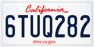 CA license plate 6TUQ282