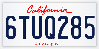 CA license plate 6TUQ285