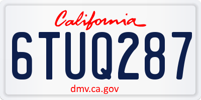 CA license plate 6TUQ287