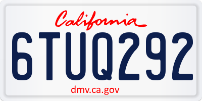 CA license plate 6TUQ292