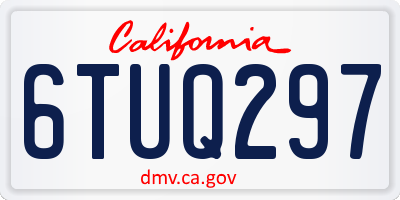 CA license plate 6TUQ297