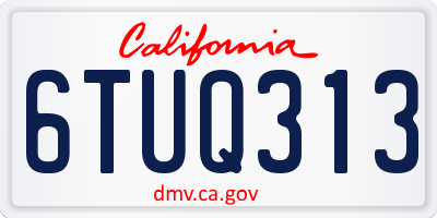 CA license plate 6TUQ313