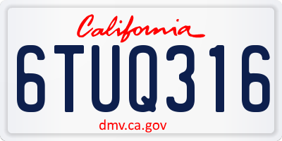 CA license plate 6TUQ316