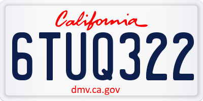 CA license plate 6TUQ322