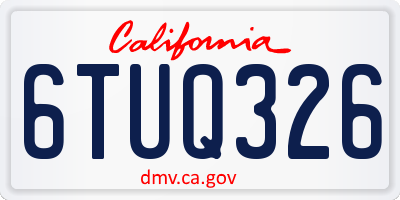 CA license plate 6TUQ326
