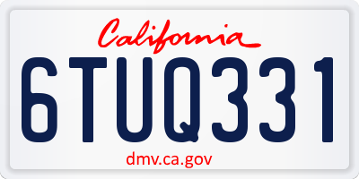 CA license plate 6TUQ331