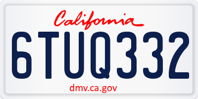 CA license plate 6TUQ332