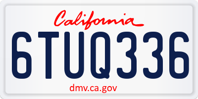 CA license plate 6TUQ336