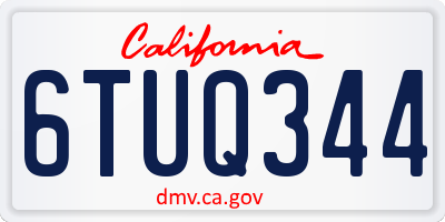 CA license plate 6TUQ344