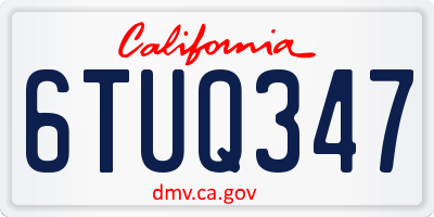 CA license plate 6TUQ347