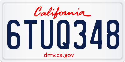 CA license plate 6TUQ348