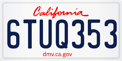 CA license plate 6TUQ353
