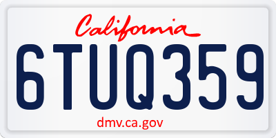 CA license plate 6TUQ359