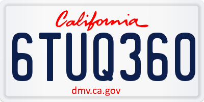 CA license plate 6TUQ360