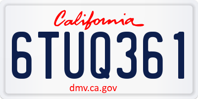 CA license plate 6TUQ361