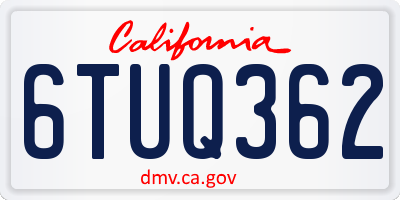 CA license plate 6TUQ362