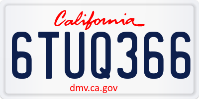 CA license plate 6TUQ366