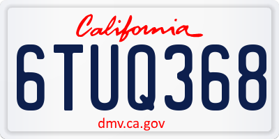 CA license plate 6TUQ368