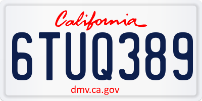 CA license plate 6TUQ389
