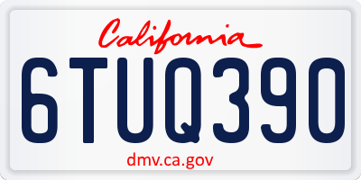 CA license plate 6TUQ390