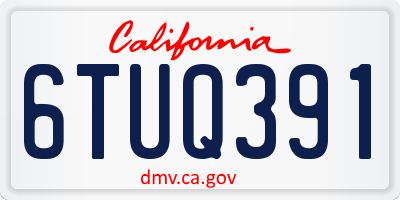 CA license plate 6TUQ391