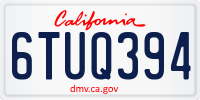 CA license plate 6TUQ394