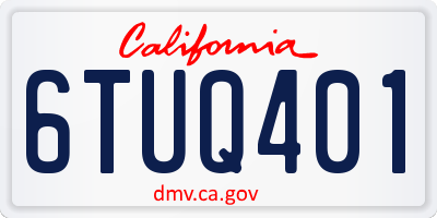 CA license plate 6TUQ401