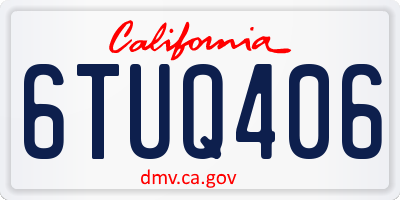 CA license plate 6TUQ406
