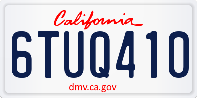 CA license plate 6TUQ410