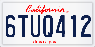 CA license plate 6TUQ412