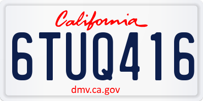 CA license plate 6TUQ416