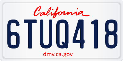 CA license plate 6TUQ418