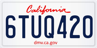 CA license plate 6TUQ420