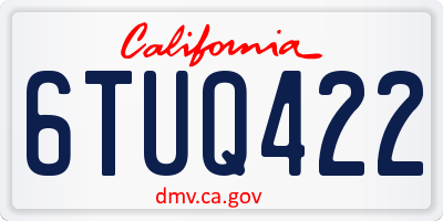CA license plate 6TUQ422